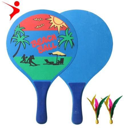 Premium Badmintonketsjer i træ, blå, 37,5*23,5cm