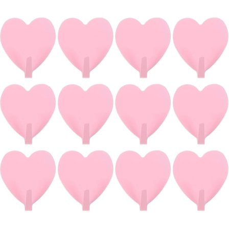 12 stk. Hjerteformet vægmonteret krog til tøj, klæbende vægkrog til ophængning af håndklæde, håndklædeholder i jern til badeværelser, opbevaring på 