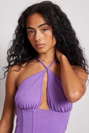NA-KD Party Haut style corset dos nu - Crop tops - Violet - Small