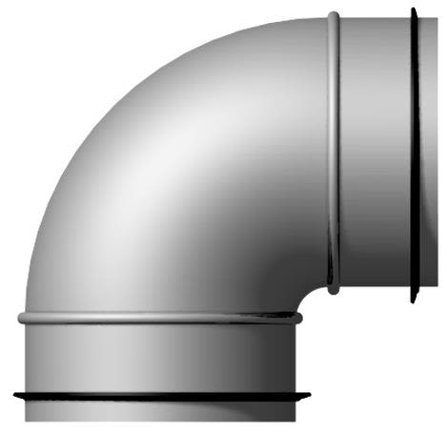 FläktGroup BDEB-90-012-4 Lyhyt käyrä nippa x nippa Ø 125 mm, Ilmanvaihto