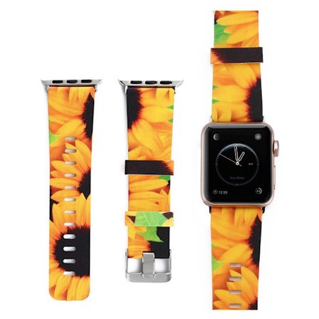 Apple Watch 38 mm klockarmband i flexibel silikon med blommönster - Stil E