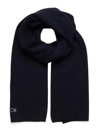 Classic Cotton Rib Scarf 30X180 Accessories Scarves Winter Scarves Navy Calvin Klein
