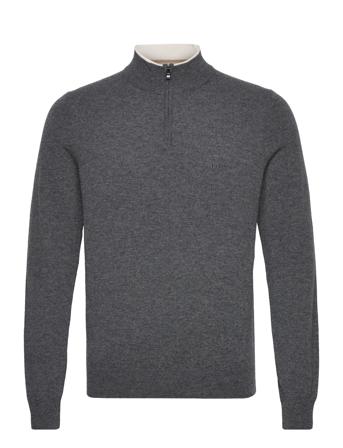 Marlo Knitwear Half Zip Pullover Grå BOSS*Betinget Tilbud