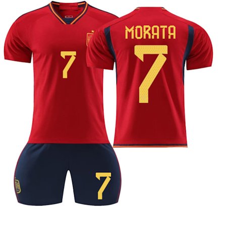 22 Spanien trøje hjemmebane NO. 7 Morata trøje