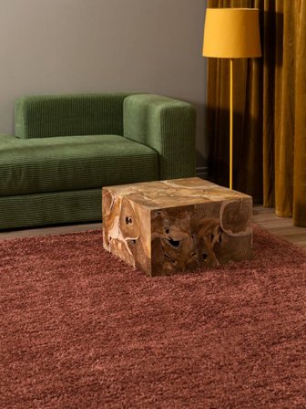 Tapis Shaggy Aris Rouge Rouille Oeko-Tex