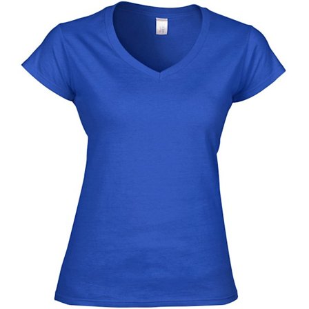 Gildan Dam Soft Style Kortärmad V-ringad T-shirt S Royal