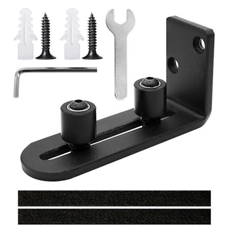 Skjutdörrspår, justerbar dörr golvguide, svart golvguide botten guide för skjutbar trädörr vägg/dörr [DB]