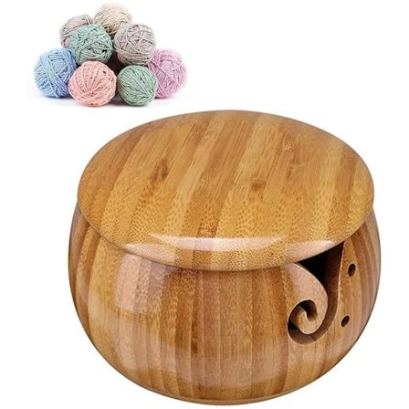 Garn Skål, Garn Skål, Håndlavet Uld Skål, Håndlavet Garn Skål, Bambus Garn Skål, Brugt Til Opbevaring Af Hjemme Garn, Træ Farve
