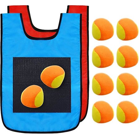 Dodgeball-spelset 12 delar, 2 st 16,9x11,8 tum klibbig dodgeball-väst 10 st