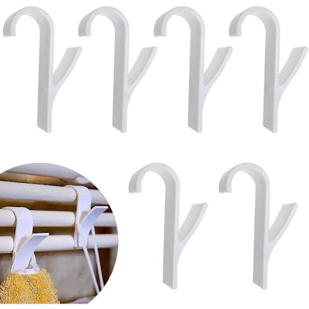6 st badrumskrok hållare plast uppvärmd handdukstork radiator krokar rörformig bad