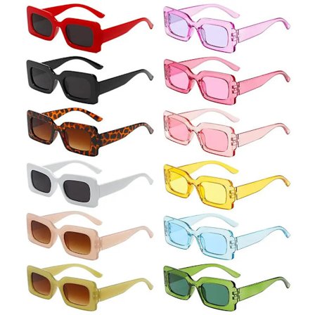 Fashion Retro Candy Color 90 s Y2K Sun Glasses Rectangle Sunglasses Vintage Shades Sunglasses for Women Men