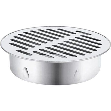 Markläckageskydd, Avtagbart Rund Gallerskydd i Rostfritt Stål, Anti-Block Avloppsfilter, Lämpligt för Kök Toalett Uteplats Tak, Silver