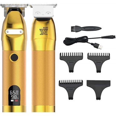 Klassisk guld skelet trådløs trimmer LCD strømdisplay hårklipper til mænd USB genopladelig elektrisk hår trimmer