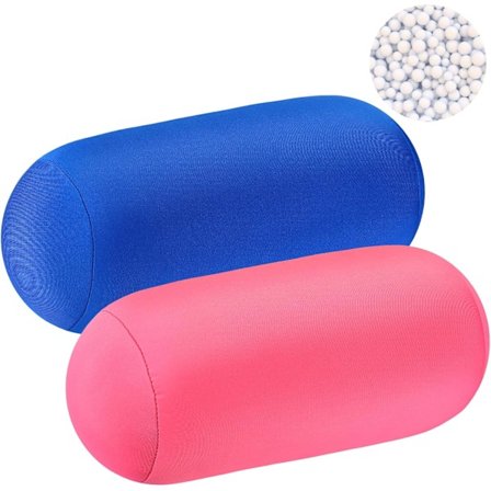 2 st Micro Bead Roll Kudde 30 x 16 cm Mjuk Kudde Bolster Cylindrisk Kudde Micro Bead Kuddar för Sova Hemma Resa Nacke Huvud Ryggstöd