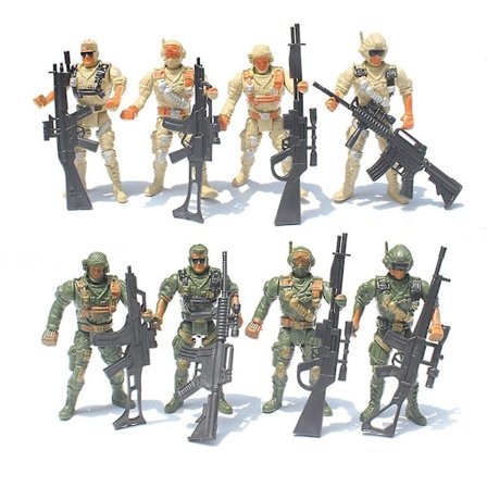 Army Men LegetøjsSoldater 4 tommer Actionfigurer 8-delt Sæt til Børn Drenge Piger [DmS]