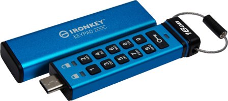 Kingston IronKey Keypad 200C - USB-flashstasjon - 16 GB
