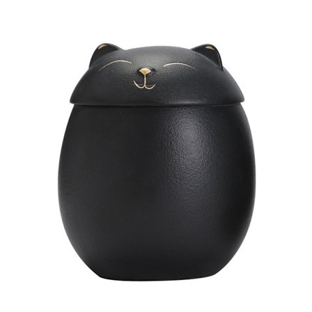 1 x 500ML sort kat urne, kat formet mindeurne, kat minde