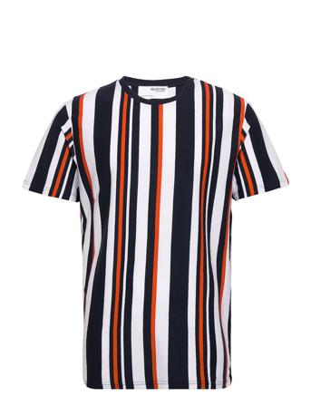 Slhmichael Stripe Ss O-Neck Tee W Ex Patterned Selected Homme