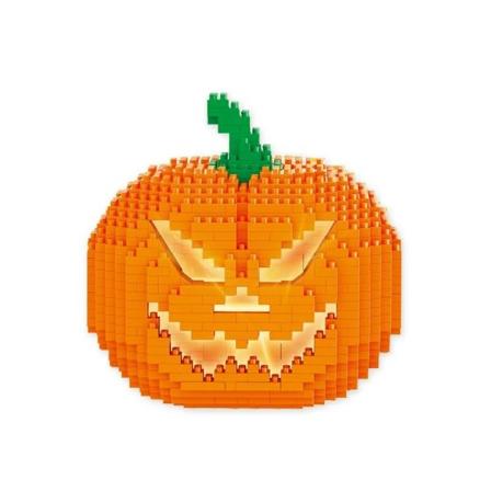 Diamant Byggkloss Gör-det-själv 3D Halloween Pumpa Mikro tegelstenar Modell Med Ljus monterade leksaker