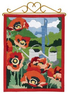 Broderikit Långstygn Vallmorabatt