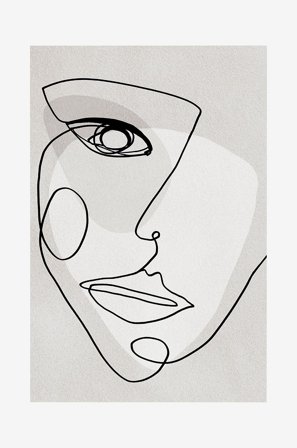 Malerifabrikken - Poster Face Line 4 - Grå - Posters - 70X100 - Från Homeroom