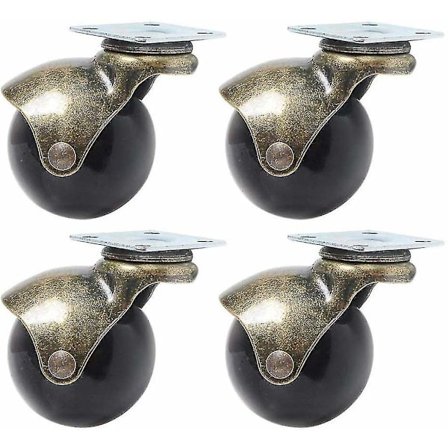 4-Boll Casterhjul med Broms Koppar Boll Caster Kontorsstol Casterhjul Antik Brons 2,0 Tum (50 mm)