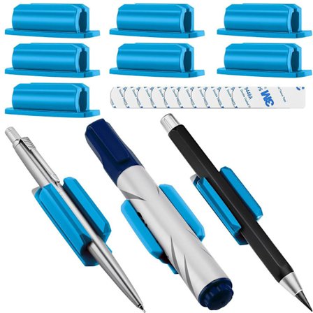 3-pak silikone selvklæbende penneholder til skrivebord Blue