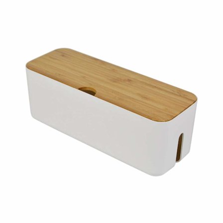 Kabelhåndteringsboks Liten Hvit Kabelorganiseringsboks Hvit