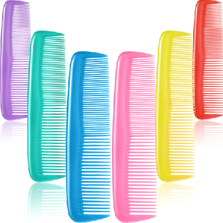12 stk fargerike hårkammer sett for barn kvinner menn fargerike plast fin dressing kam (gul, lilla, grønn, blå, rød, rosa)