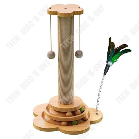 Klattram för katt - Katt leksaker - Massivt trä - Halkskydd - Jutesele - 24x40cm