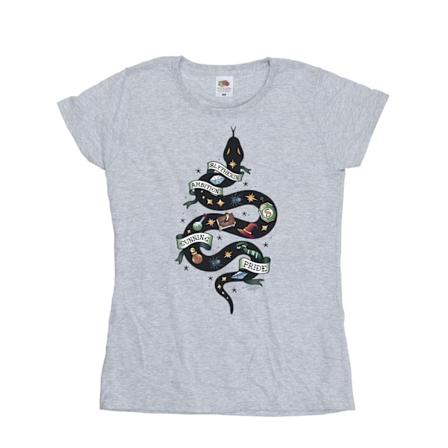 Harry Potter Dam/Kvinnor Slytherin Sketch Bomull T-shirt L Sp Sports Grey L