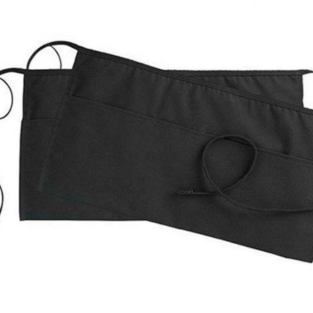 Midjeforkle med 3 lommer - svart servitør