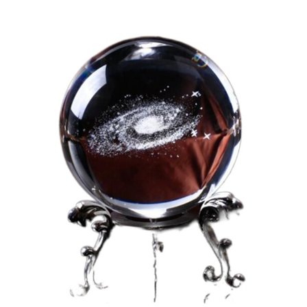 Läpinäkyvä kristallipallo jalustalla, lasinen koristepallo, 3D-laser feng shui -lasipallo kodin sisustukseen