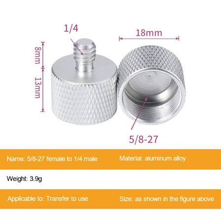 Metallmikrofonstativadapters 5/8 till 1/4 mikrofonkonvertering