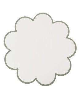 Dækkeserviet i læderlook Vanja rund Grøn