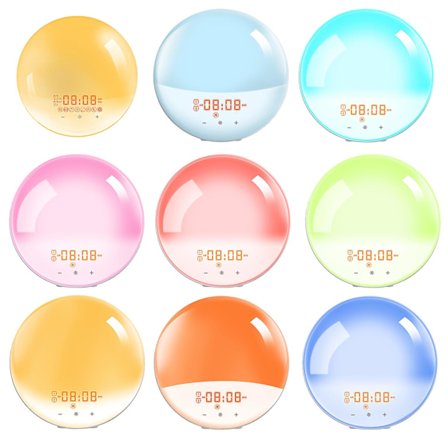 Multifunktionell Light Smart Clock Bordslampa Med Fm Radio Väckarklocka