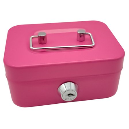 Pengeboks Metall Sikkerhetslåseskrin Låsbar Pengeboks Bærbar Liten Myntboks med Nøkler