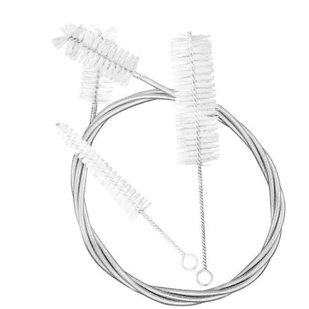 3 kpl käyrätorven pasuunan trumpetin puhdistussarja ruostumattomasta teräksestä valmistettu nailonharja soitin puhdistusharja