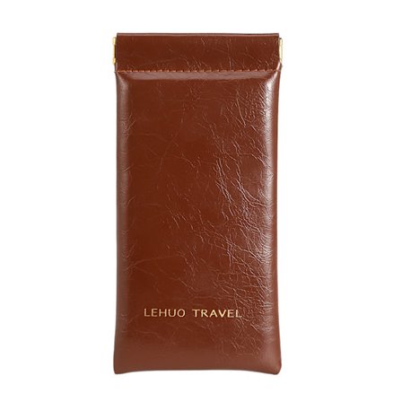 Stilfuld Brun PU Læder Solbrille Opbevaringspose