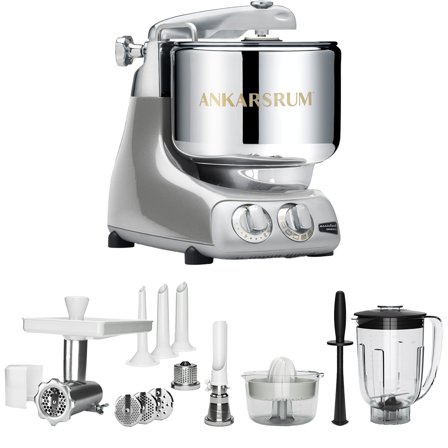 Ankarsrum AKM 6230 Kjøkkenmaskin + Deluxepakke, Jubilee Silver' - 'Sølv