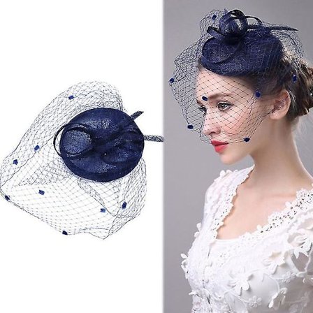 Dam Fascinator Penny Mesh Hatt Fjäder Penny Mesh Hatt för Cocktail Bröllopsfest