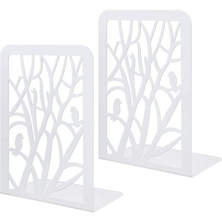 Hvite tre-formede bokhyller, 1 par, Vintage personlighet, metall