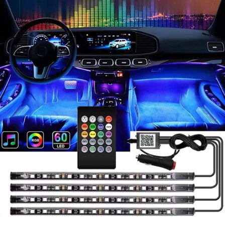 LED-belysning for bilinteriør med fjernkontroll