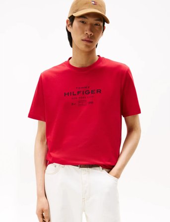 Tommy Hilfiger Hilfiger Stack Graphic Tee - Red - XXL