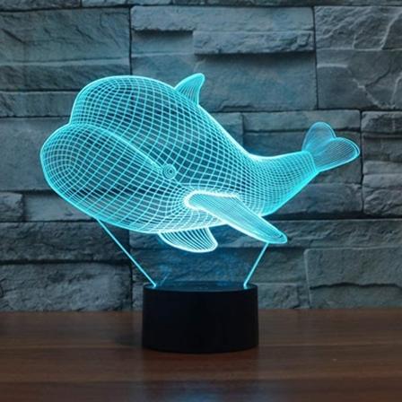 3D-illuusiolamppu LED-valaistu Valas Y valo El inten Lelut 7 V ri Vaihtuva Kosketusanturi Ty p yd n Lamppu USB-kaapelilla Koristeeksi Hoitajalle