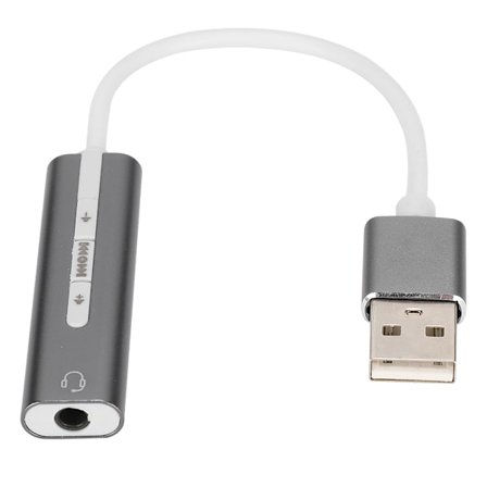 USB-lydkort i aluminiumslegering, eksternt datamaskinlydkort for alle datamaskinsystemer 7.1 Stereo