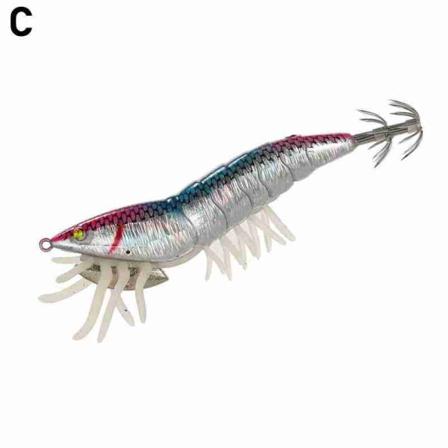 3d Squid Bait Plastsimulering Räkor Hårda Mjuka Ben Glöd-i-t