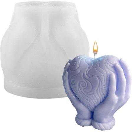 DIY Lysform - "Hold Love in Your Hand" Silikonform for Hjemmelagde Lys