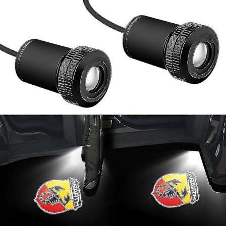 2 st Dörrprojektorlogoljus för Fiat 500 Punto Abarth Stilo Bils inre artighetsdörrljus Abarth Välkomstljus