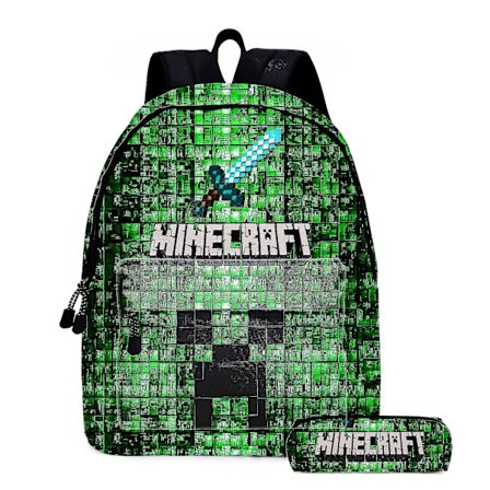 Minecraft Game Surrounding Rygsæk Skoletaske med stor kapacitet Rygsæk